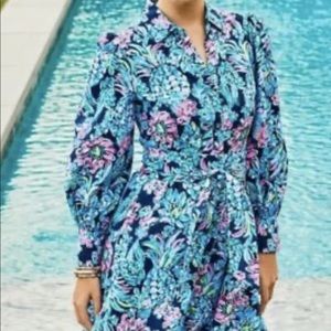 NWT Lilly Pulitzer Mira Stretch Shirtdress, Size 8